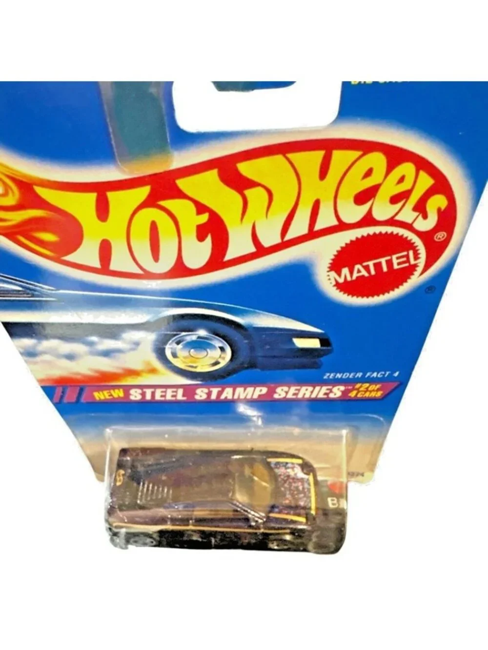 Vintage Die Cast Hot Wheels Mattel Steel Stamp Series Zender Fact 4 #2/4 Car New